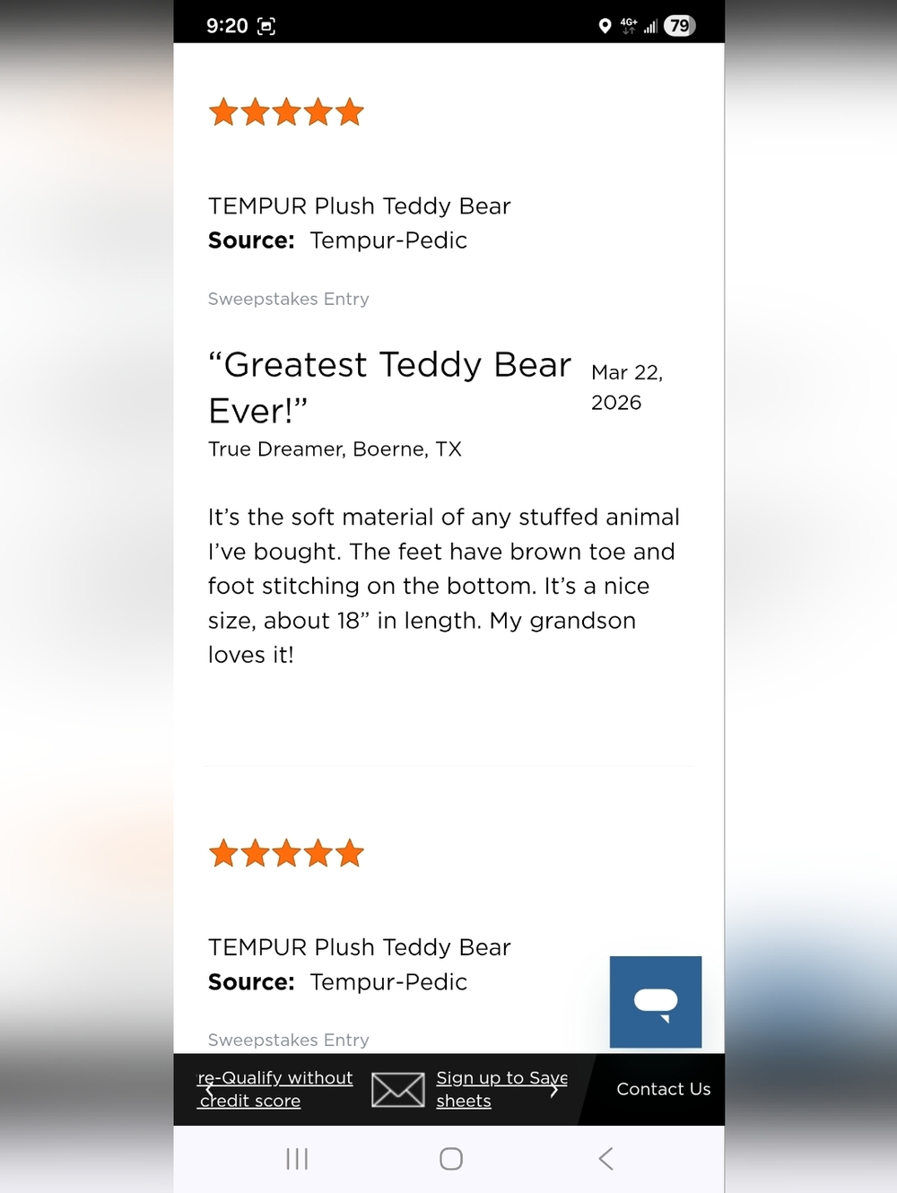 TEMPUR® stuffed Teddy Bear - Picture 10 of 10